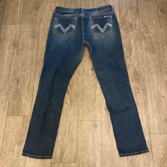 Seven7 Jeans Womens 12  Slim Fit Straight Dark Wash Mid Rise Denim - Picture 2 of 7